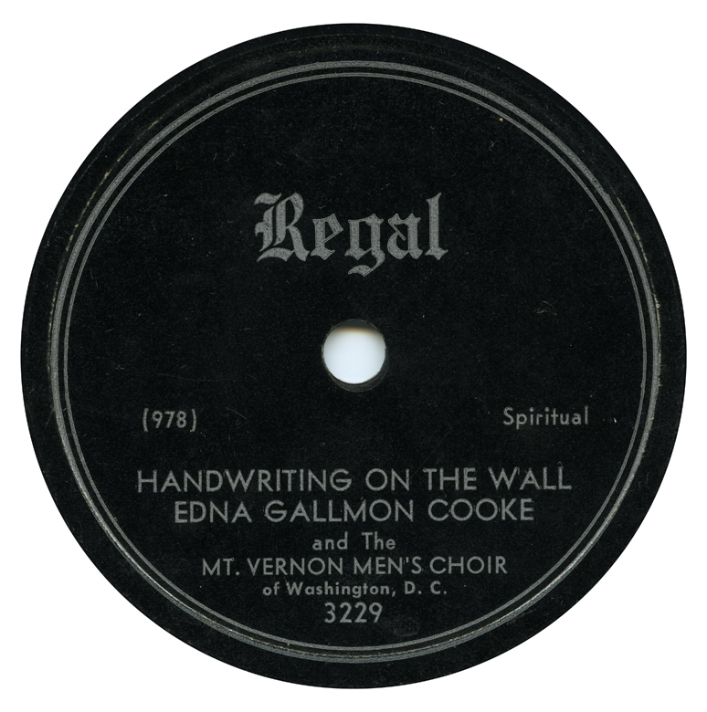 Edna Gallmon Cooke, 'Handwriting on the Wall' on Regal 3229