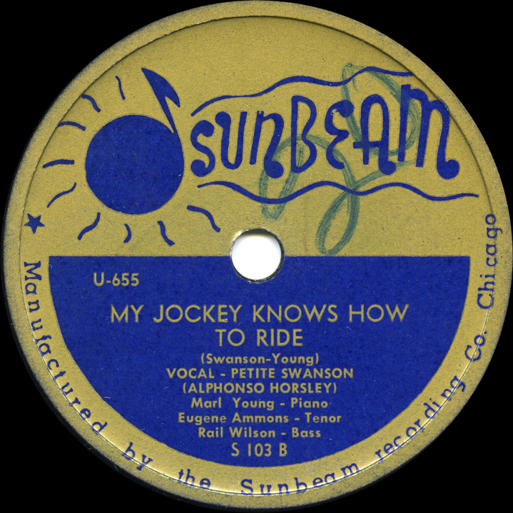 Petite Swanson, 'My Jockey Knows How to Ride' on Sunbeam S 103