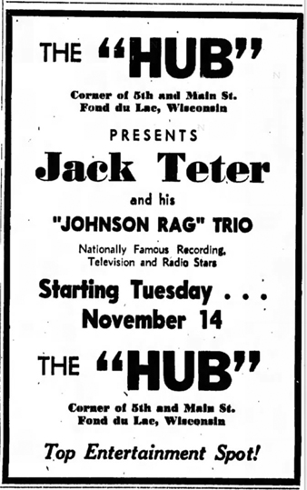 Jack Teter, Fond du Lac Wisconsin, November 14, 1950