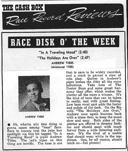 Review of Aristocrat 1105 in Cash Box, February 12, 1949