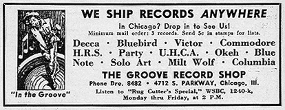 An ad from the Groove Record Shop May 1942