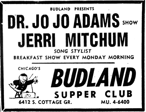 Jo Jo Adams at Budland, October 5, 1957