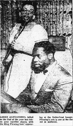 Lorez Alexandria and King Fleming at the Sutherland, Chicago Defender, July 9, 1956