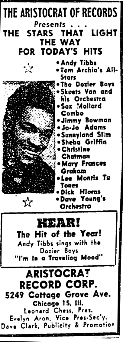 Aristocrat ad, Pittsburgh Courier, March 26, 1949, p. A3