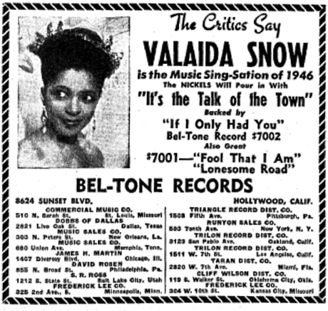 Bel-Tone 7001 and 7002 ad, Billboard, May 25, 1946, p. 47