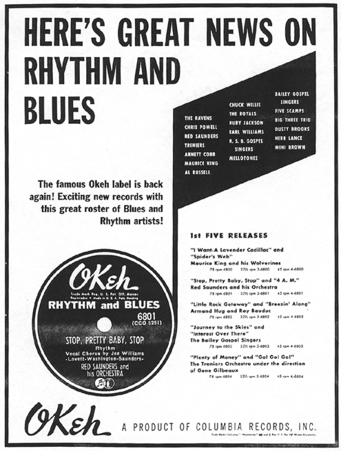 OKeh ad in Cash Box, July 21, 1951