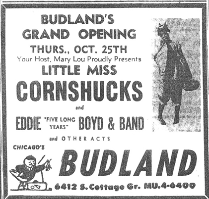 Little Miss Cornshucks at Budland, October 27, 1956