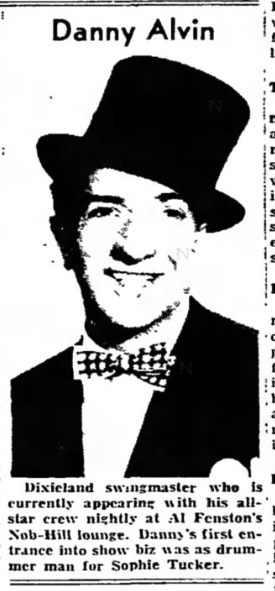 Danny Alvin, in the Southtown Economist, January 10, 1951, p 10