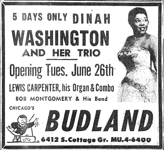 Dinah Washington at Budland, June 23, 1956
