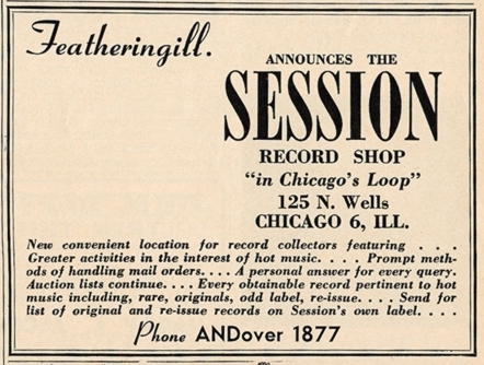 First ad for Session, Down Beat, December 1, 1943