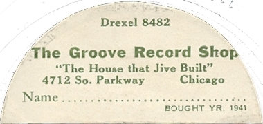 A label sticker from the Groove Record Shop