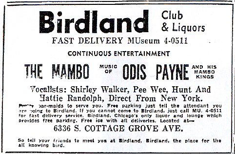 Hattie Randolph at the first Birdland, December 25, 1954