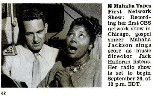 Jack Halloran with Mahalia Jackson, Jet, September 30, 1954