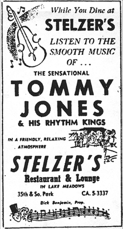 Tommy Jones ad, March 9,  1957