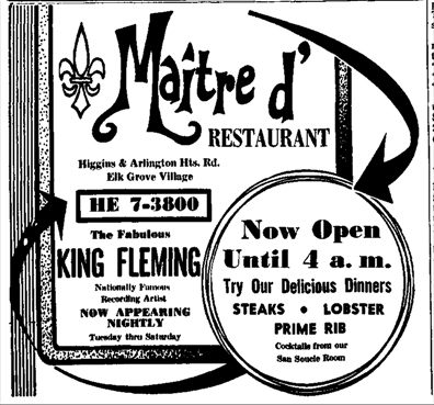 King Fleming ad, Chicago Daily Herald, September 1, 1966