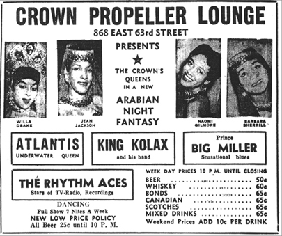 King Kolax at the Crown Propeller, October 16, 1954