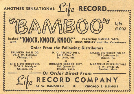 Billboard ad for Life Records, March 4, 1950