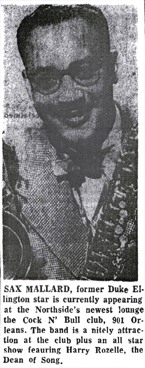 Sax Mallard in 1957