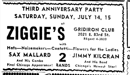 Sax Mallard at Ziggie's July 11, 1951