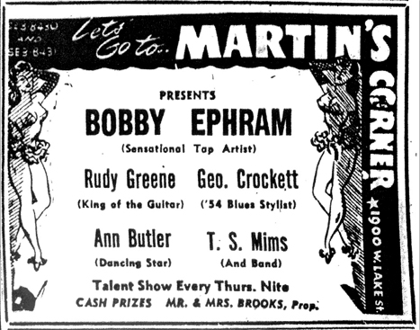 Tom Mims at Martin's Corner, July 3, 1954
