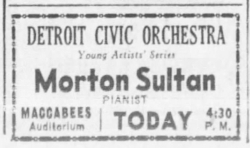 Morton Sultan appearance, February 27, 1938