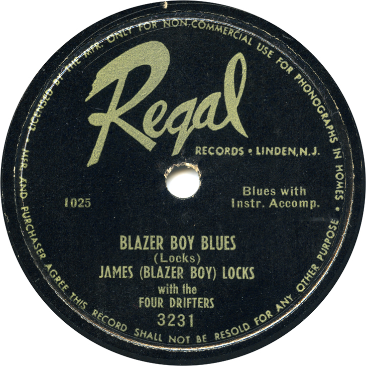 James Locks, 'Blazer Boy Blues' on Regal 3231 standard