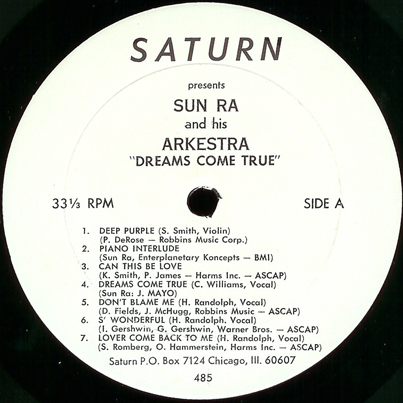 Saturn LP 485, A side label