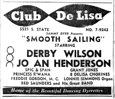 The last Club DeLisa ad, January 25, 1958