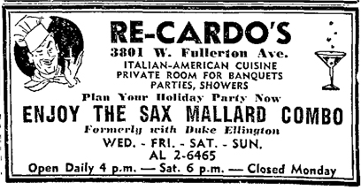 Sax Mallard ad, Suburbanite Economist, December 3, 1958