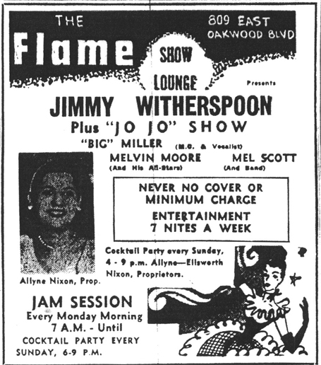 Melvin Scott at the Flame, April 30, 1954