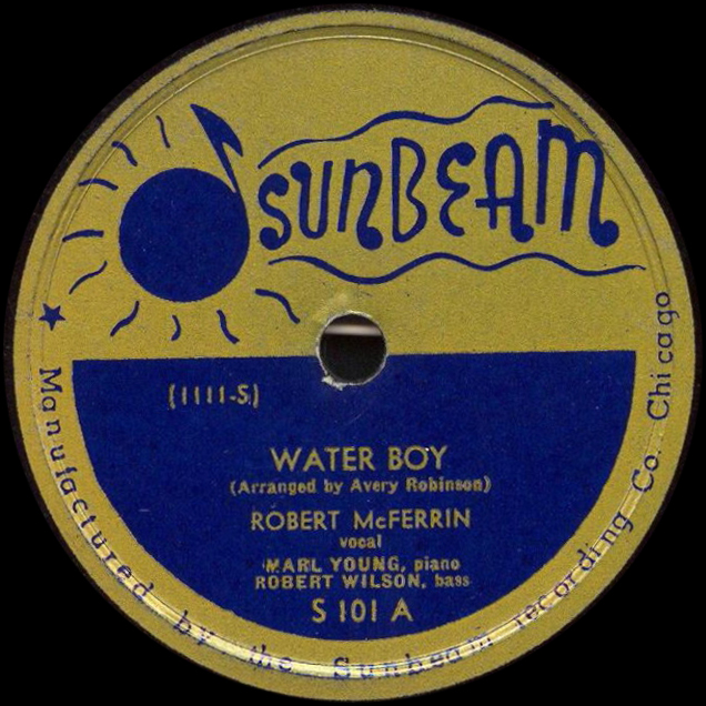 Robert McFerrin, 'Water Boy' on Sunbeam S 101 A