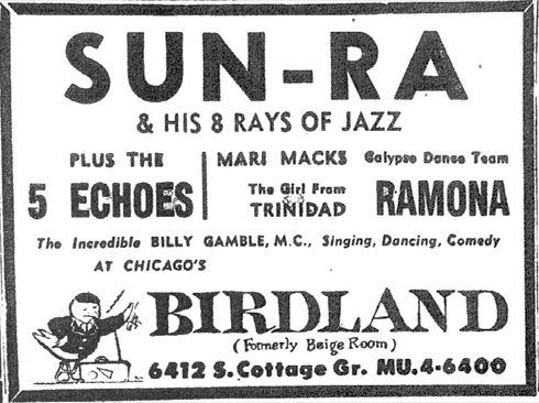 Sun Ra at 
Birdland, January 7, 1956