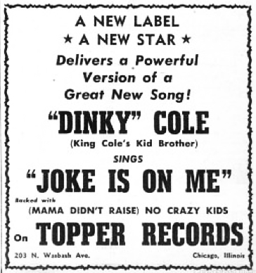 Topper Records advertisement, Billboard, September 13, 1952, p. 100